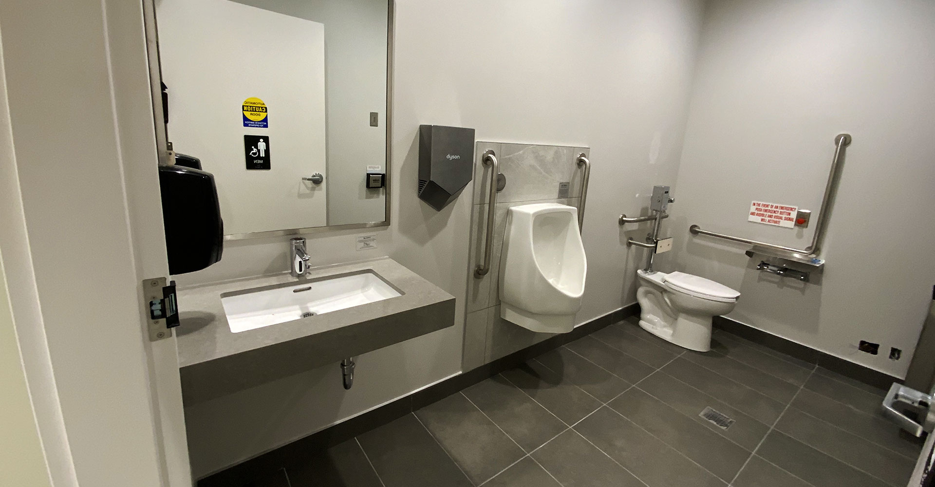 Interiors of modern washroom, nobody in the scene